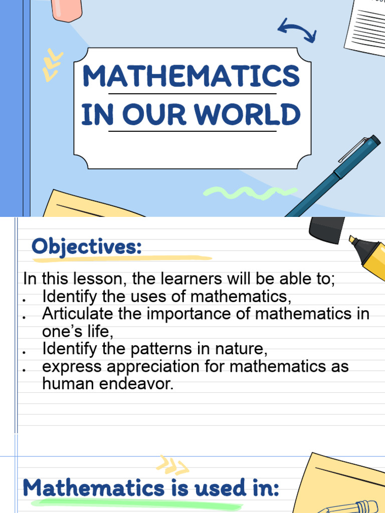 Lesson 1 mathematics in our world pdf symmetry pattern