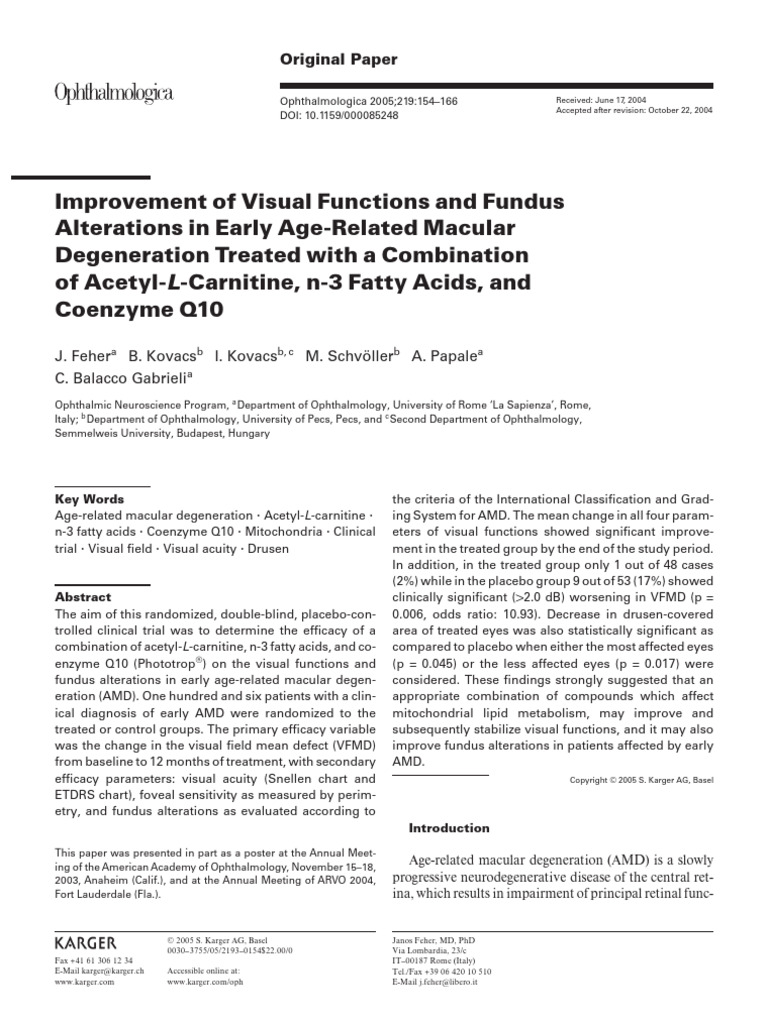 Improvement of Visual Functions and Fund | PDF | Mitochondrion ...