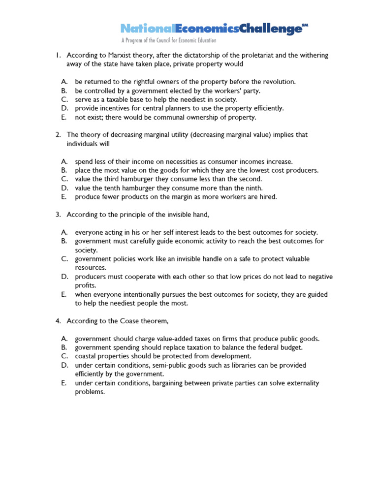 Adam Smith Example International Current Events Questions Answers PDF Taxes Economic Surplus