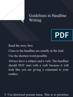 Guidelines in Headline Writing