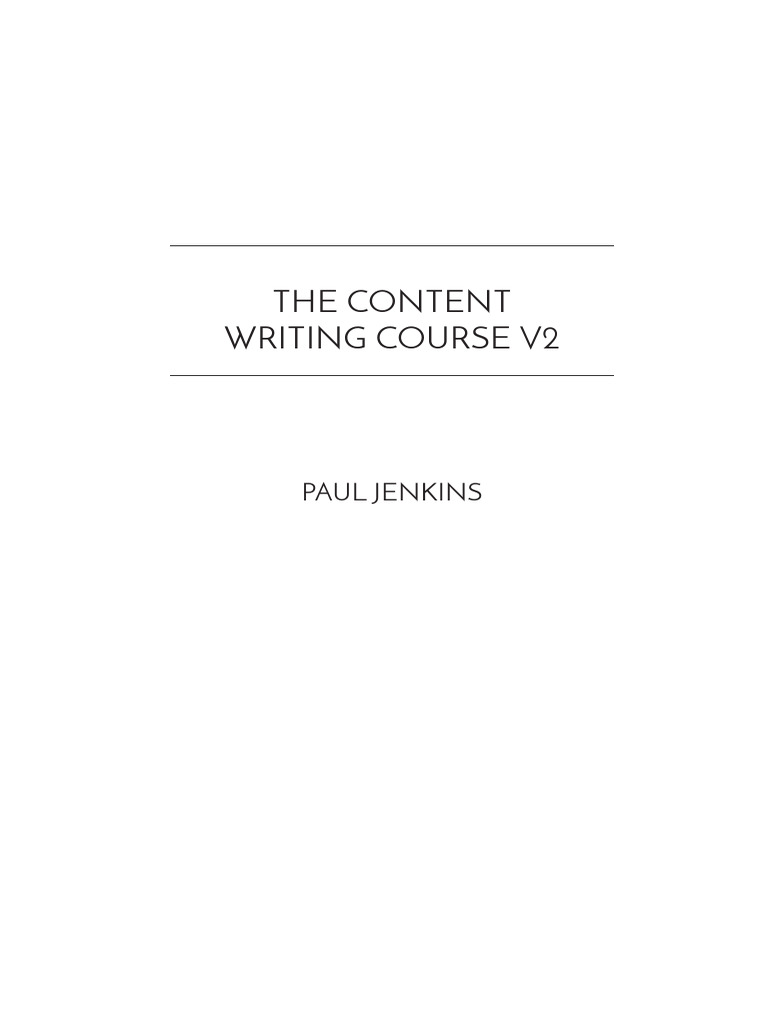 Content Writing Course For Free