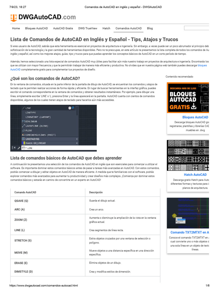 Comandos de AutoCAD en Español e Inglés | PDF | Cad automático