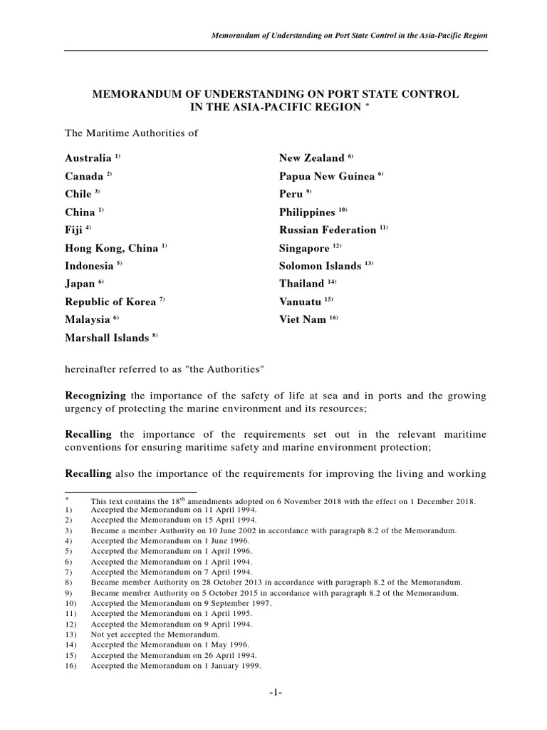 Tokyo MOU | PDF | Ships | Detention (Imprisonment)