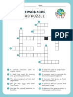 White Light Blue Natural Resources Crossword Puzzle Worksheet