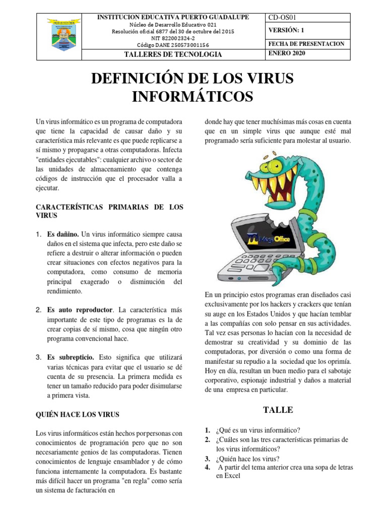 Definición de Los Virus Informaticos | PDF | Virus de computadora