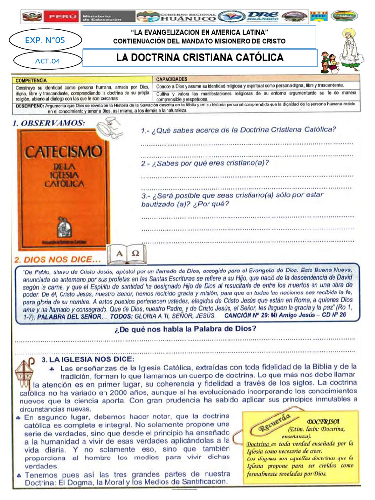 La Doctrina Cristiana Católica: EXP. N°05 | PDF | Fe | Iglesia Católica