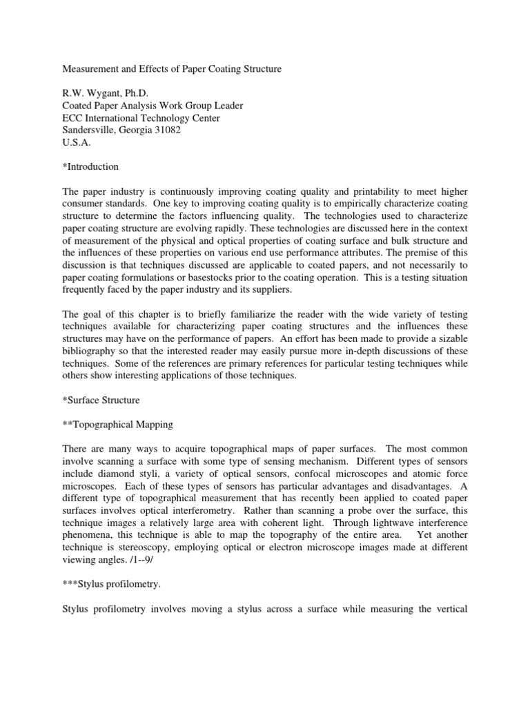 Analyzing Paper Coating Structures | PDF | Science & Mathematics ...