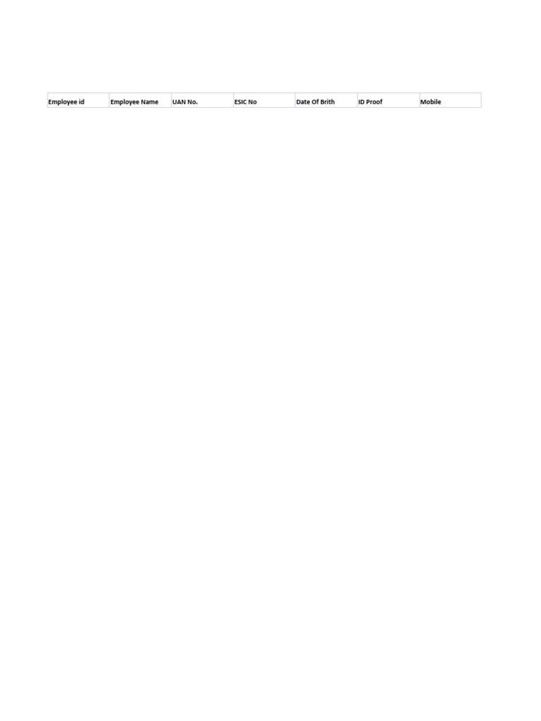 Employee Information Data Sheet | PDF
