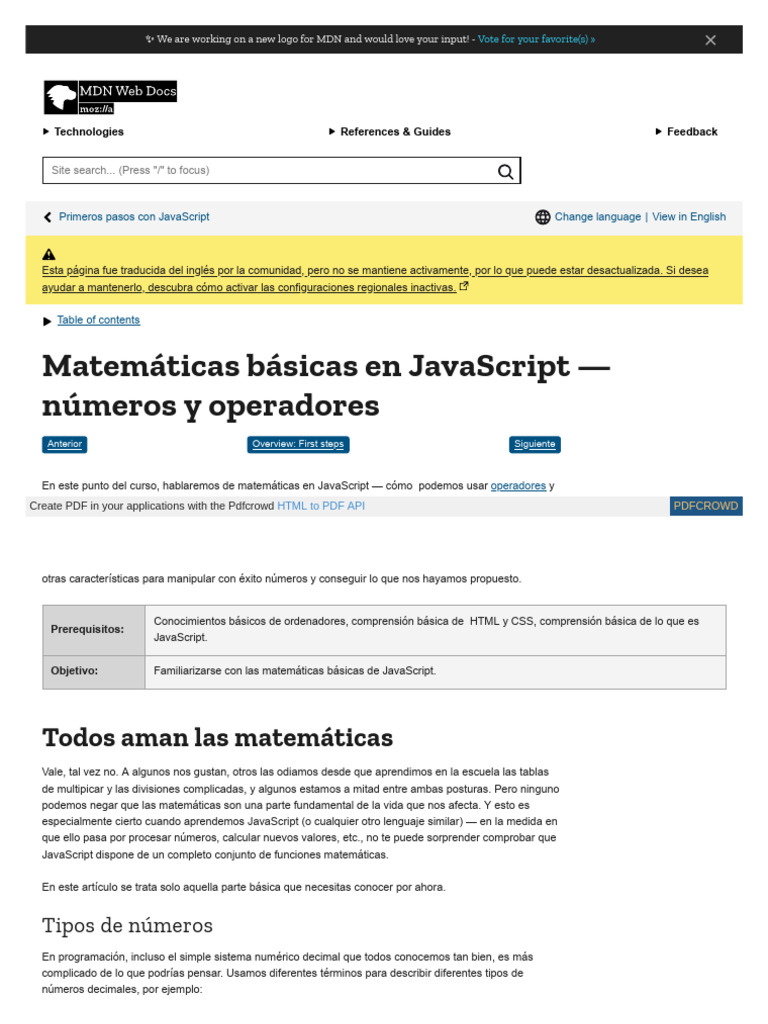 Matemáticas Básicas en JavaScript | PDF | Sustracción | Script Java