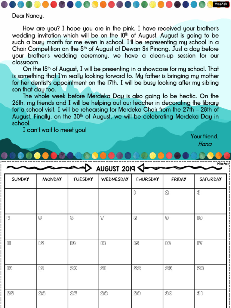 calendar-reading-passage-pdf