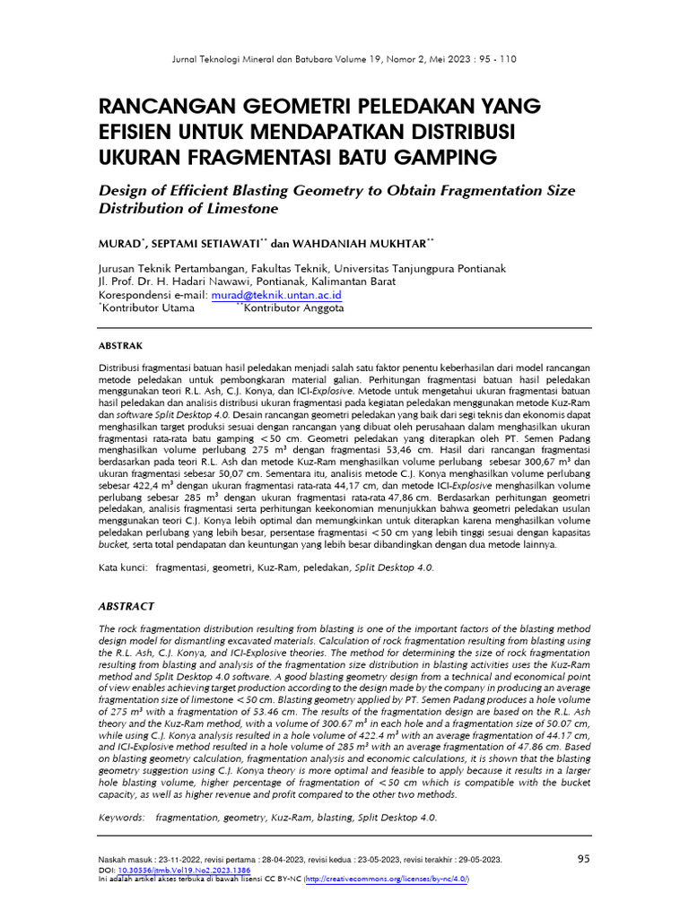 Rancangan Geometri Peledakan Efisien | PDF