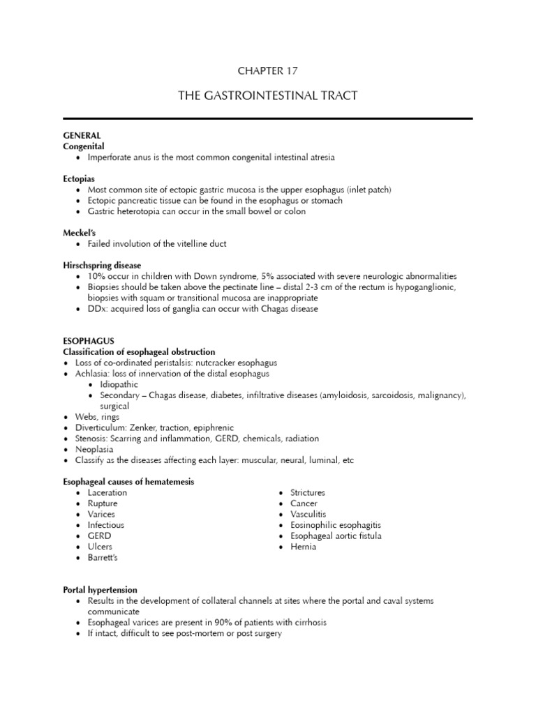 Gastrointestinal Tract Disorders Overview | PDF | Esophagus | Stomach