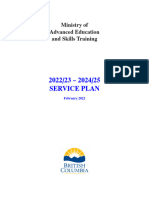 Ministry of Advanced Education and Skills Training Service Plan 2022 / 2023