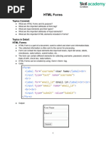 HTML Forms - Notes