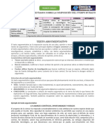 Texto Argumentativo: Actividad #8: Argumentamos Sobre La Composición Del Cuerpo Humano