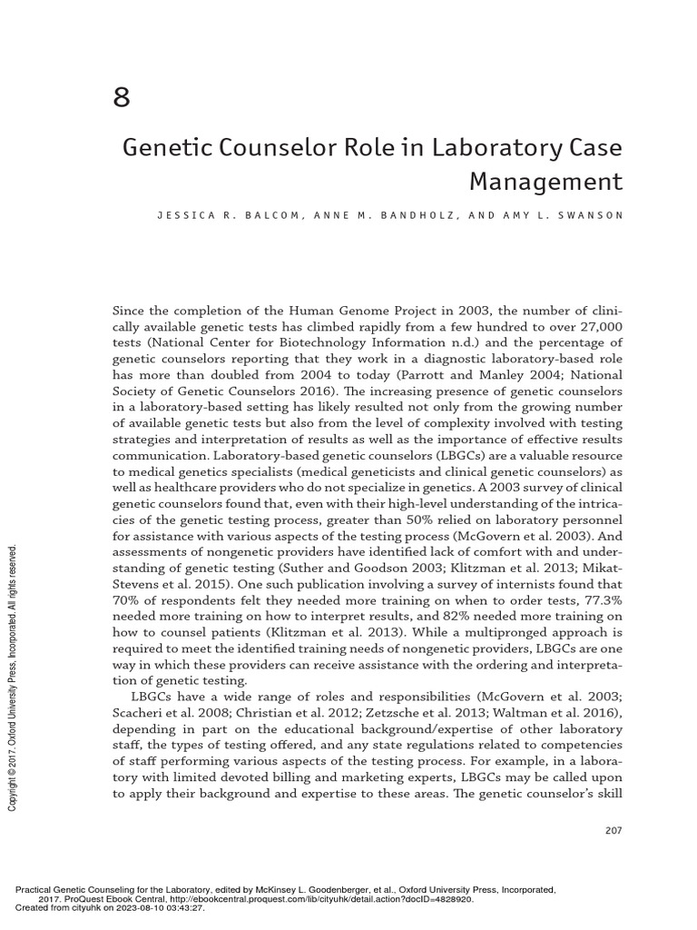 Practical Counseling For The Laboratory (8. Counselor