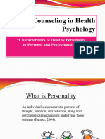 Counseling in Health Psychology: "Characteristics of Healthy Personality in Personal and Professional Life"