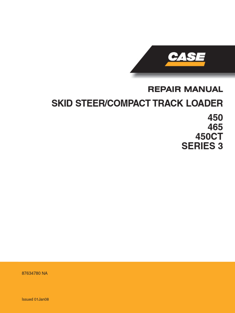 Case 450, 450CT, 465 SKID STEER Loader Series 3 Service Repair Manual