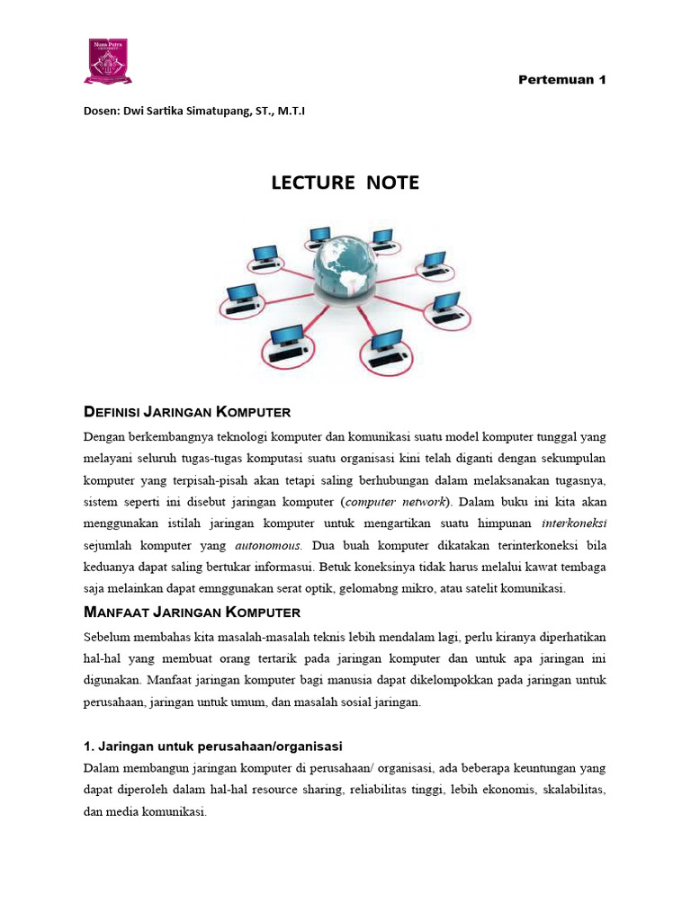 Lecture Note Pertemuan 1 | PDF