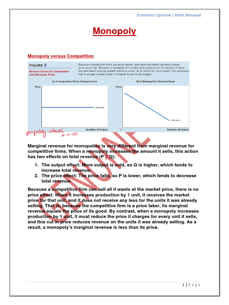 Monopoly Notes | Download Free PDF | Monopoly | Profit (Economics)
