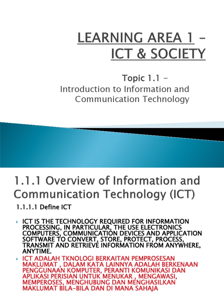Topic 1.1 - Introduction To Information and Communication Technology ...
