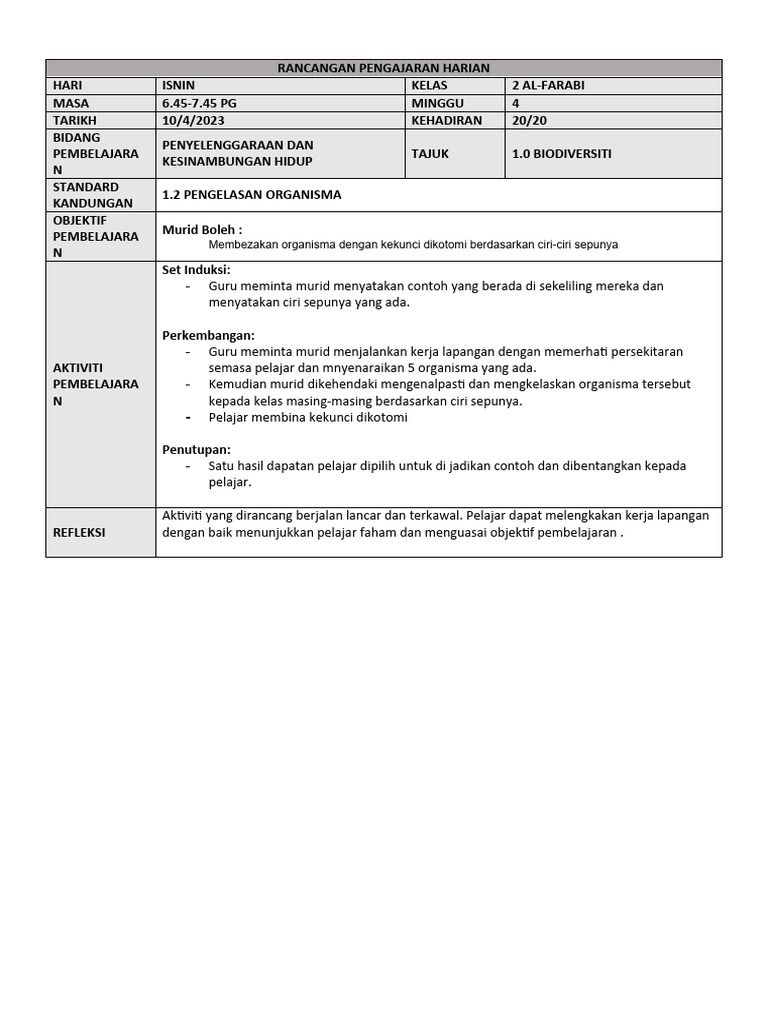 Membezakan Organisma Dengan Kekunci Dikotomi Berdasarkan CiriCiri