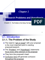 Research Problems and Hypothesis: The Problem of The Study, The Hypothesis of The Study