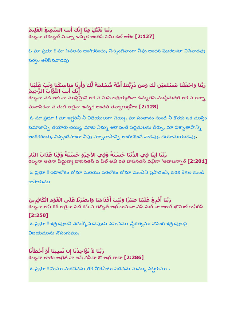 40 Rabbana Dua | PDF