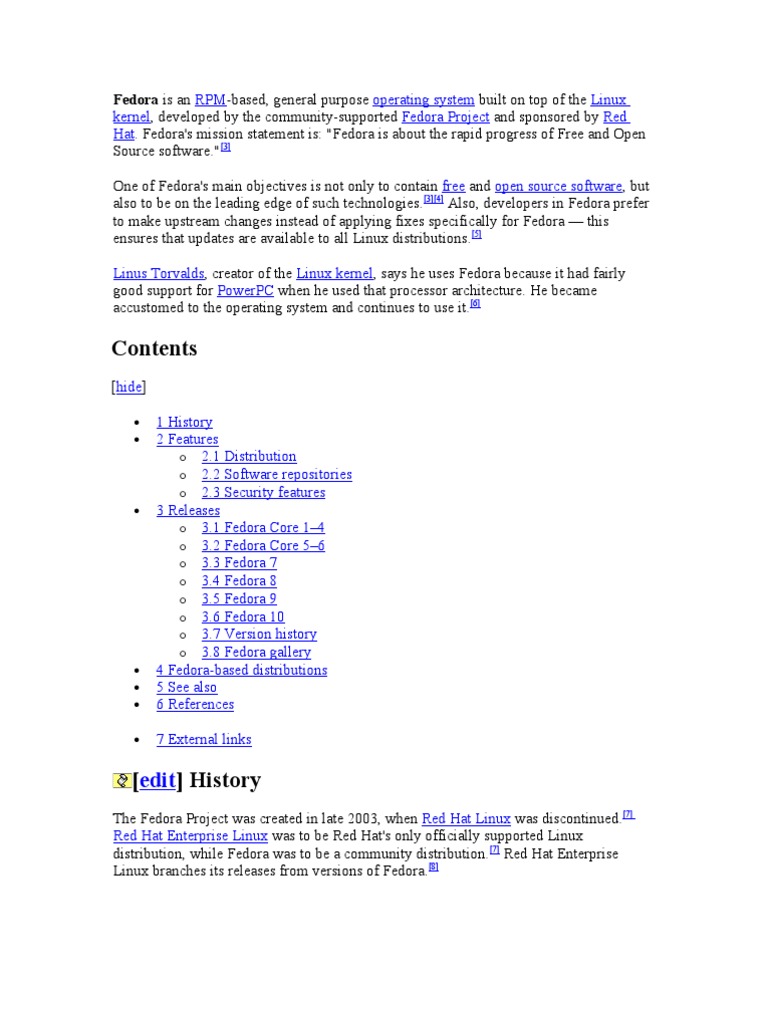 Fedora | PDF | Technology & Engineering