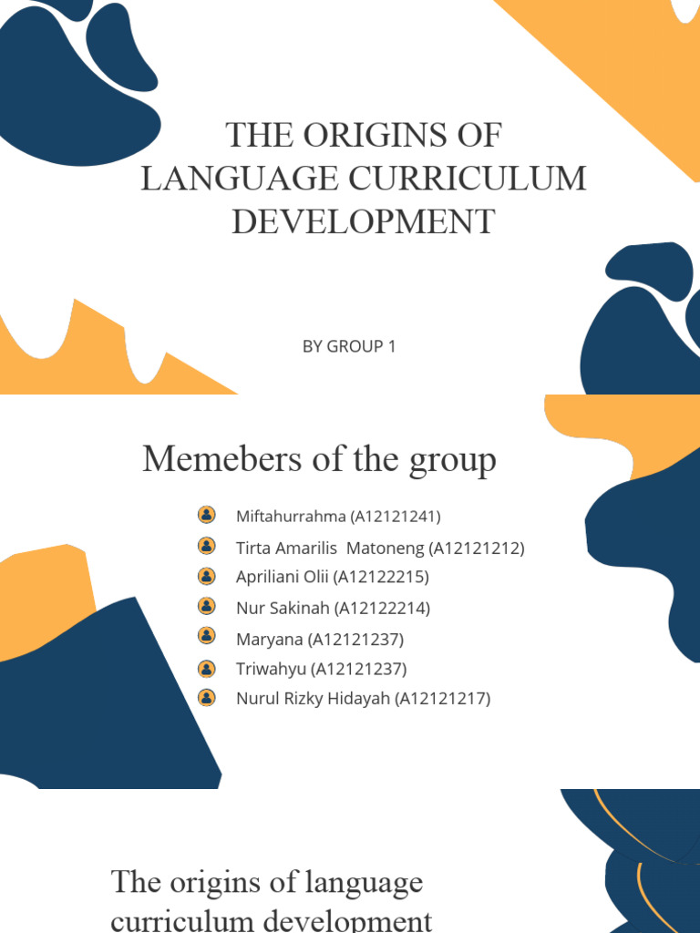 Origins of Language Curriculum Development | PDF