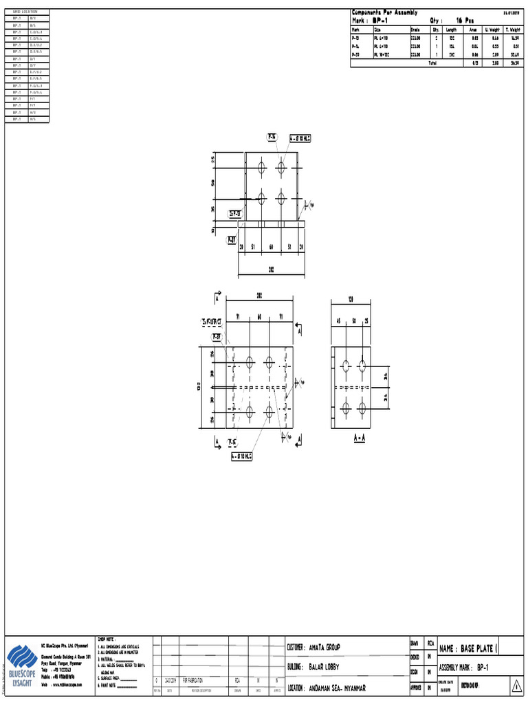 Ballar Lobby Assy Dwg All Connection Plate Rev 0 24 01 2019