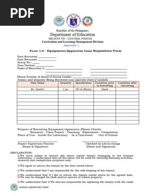 Science Lab Forms