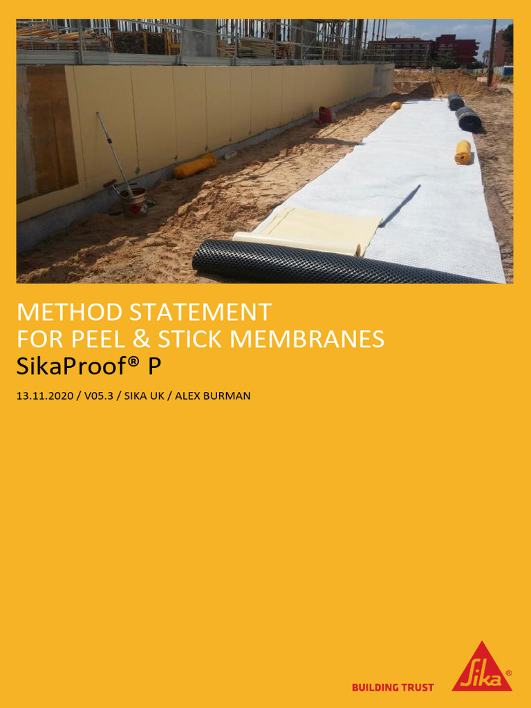 SikaProof-P-Method-Statement-13.11.20 | PDF | Concrete | Personal ...
