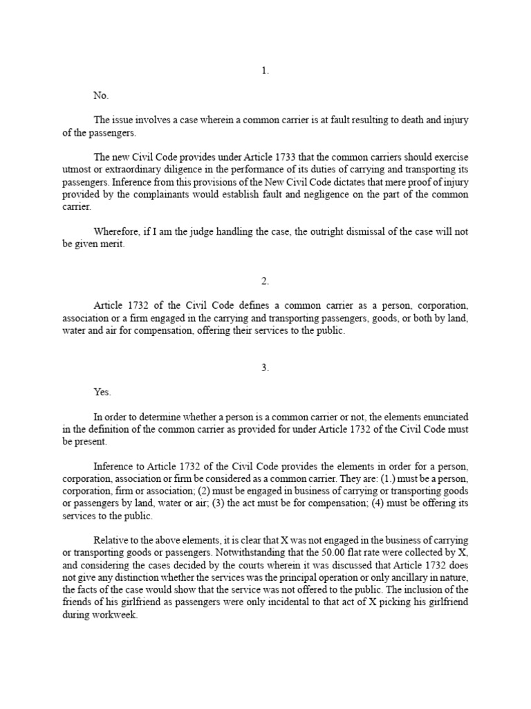 Transpo PDF Common Carrier Legal Liability