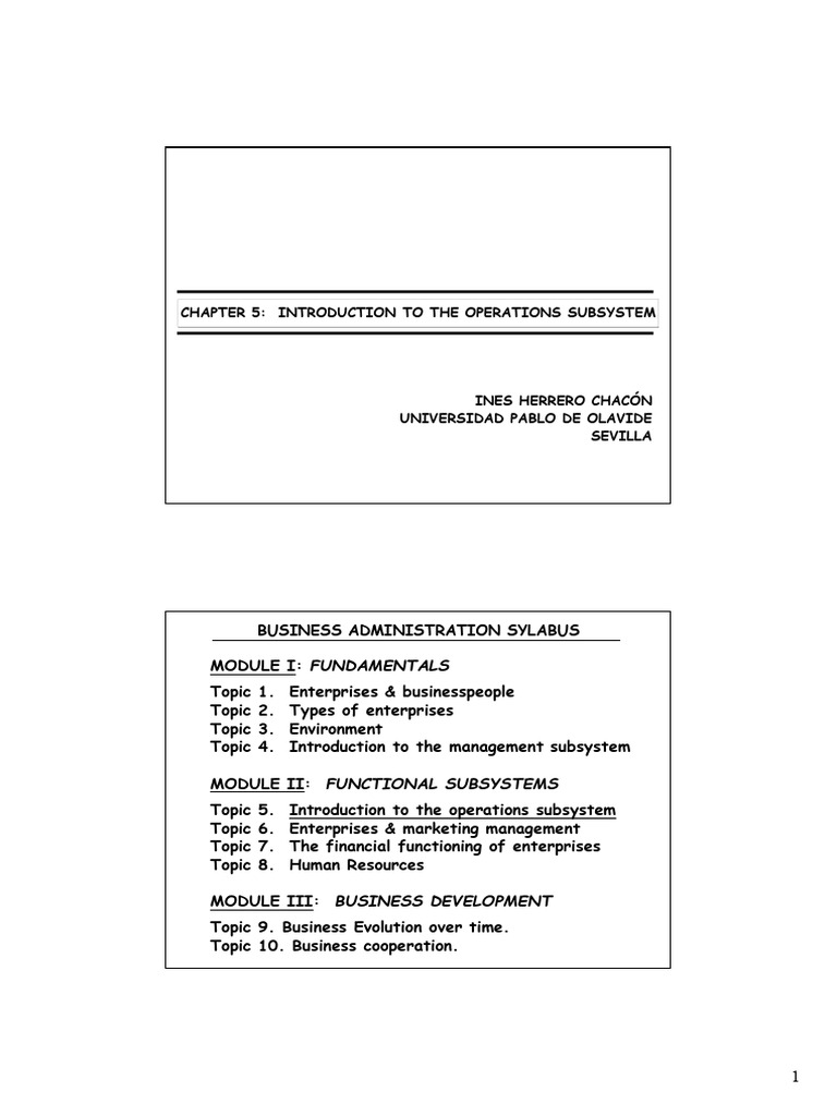 Introduction to Operations Subsystem | PDF | Cost | Operations Management