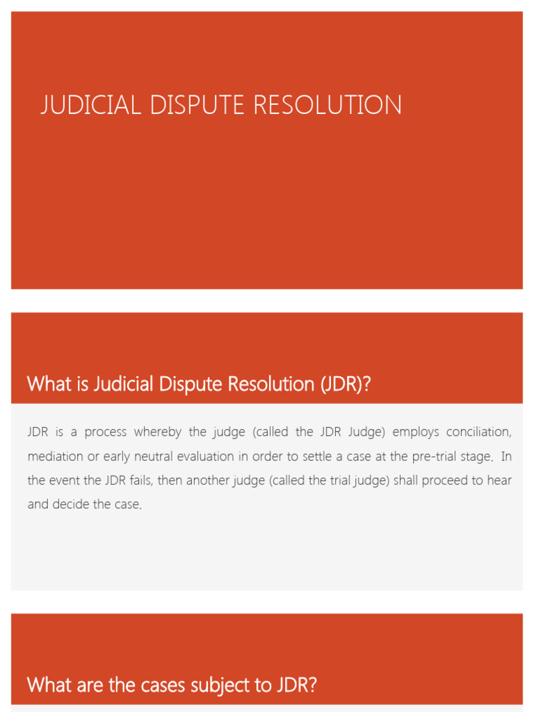 Understanding Judicial Dispute Resolution | PDF | Judiciaries | Mediation