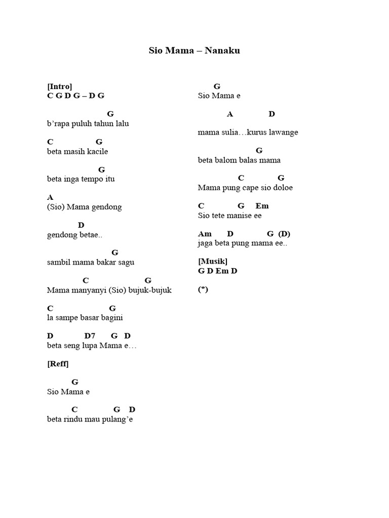 Not Angka Lagu | PDF