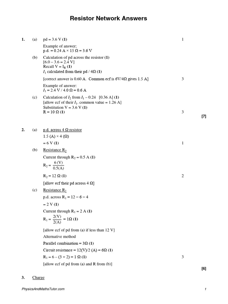 Resistor Network Calculations Guide | PDF | Electrical Resistance And ...
