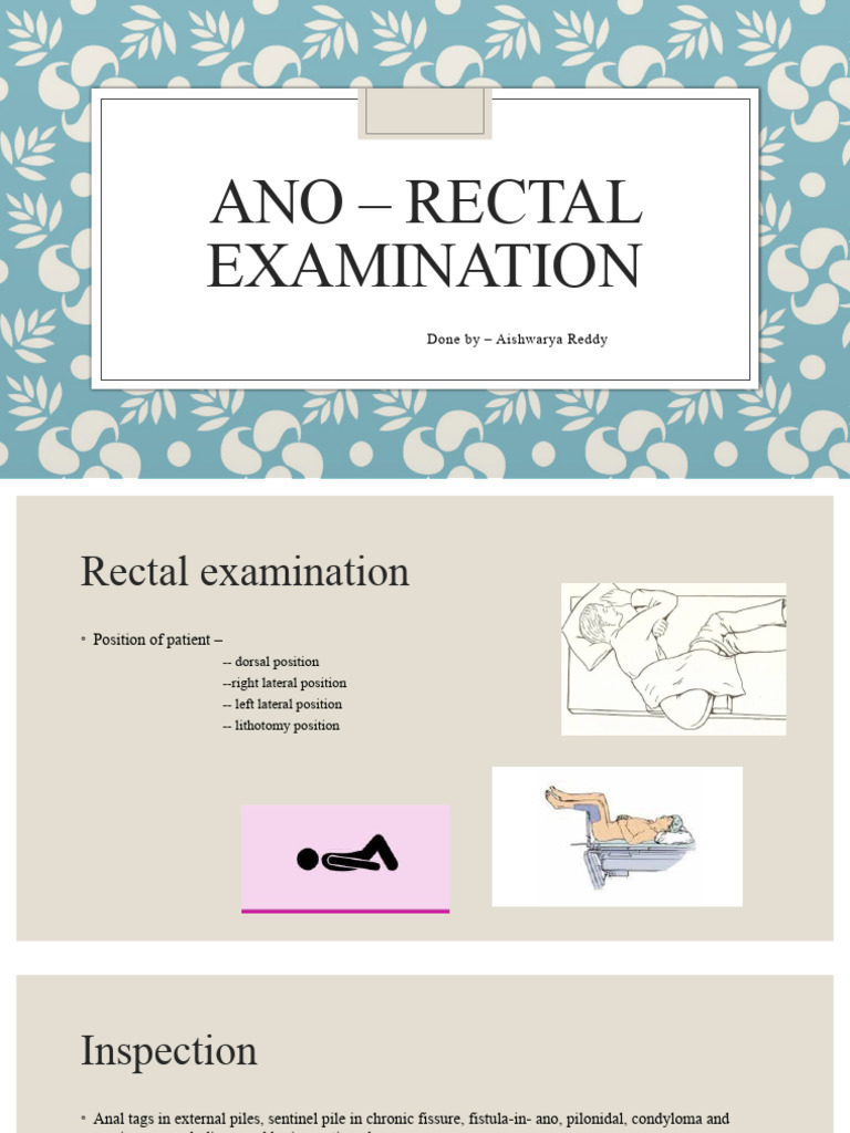 Positions for Rectal Examination | PDF | Colonoscopy | Large Intestine
