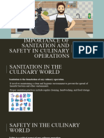 Importance of Safety and Sanitation in Culinary Operations