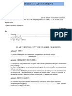 Contrat D'abonement