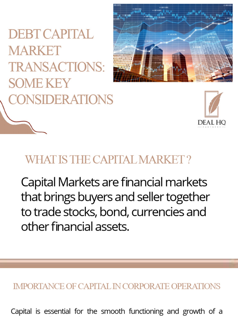 Debt Capital Market Transactions Some Key Considerations PDF Debt