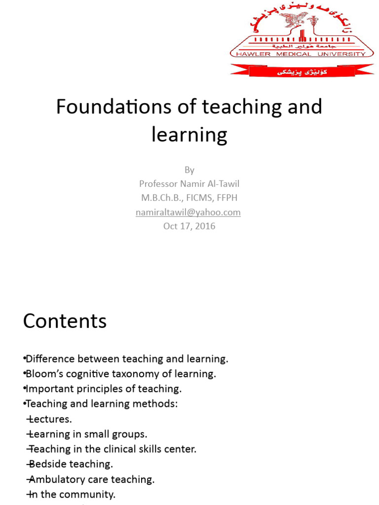 Fundamentals Of Teaching And Learning Pdf Learning Medicine