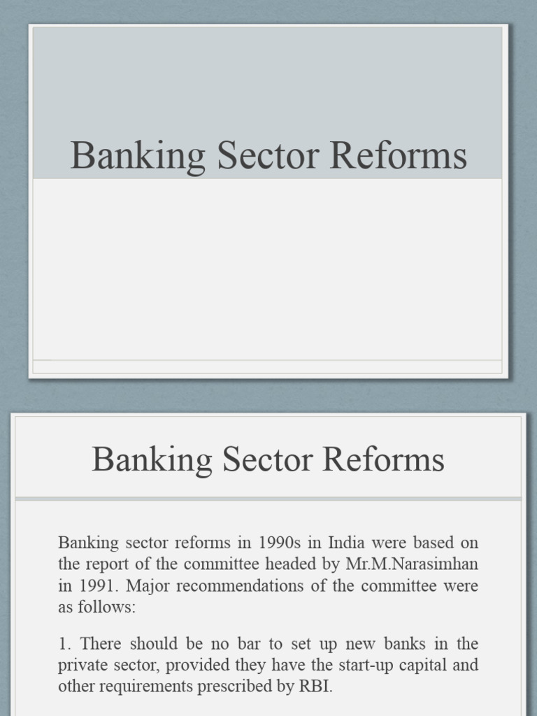 Indian Banking Sector Reforms Overview | PDF | Banks | Reserve Bank Of ...