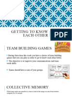 Getting To Know Each Other - Team Buiding Games