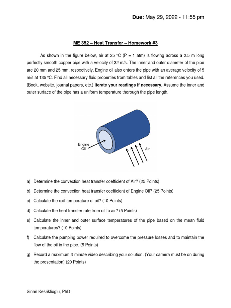 ME 352 Heat Transfer Homework #3 | PDF