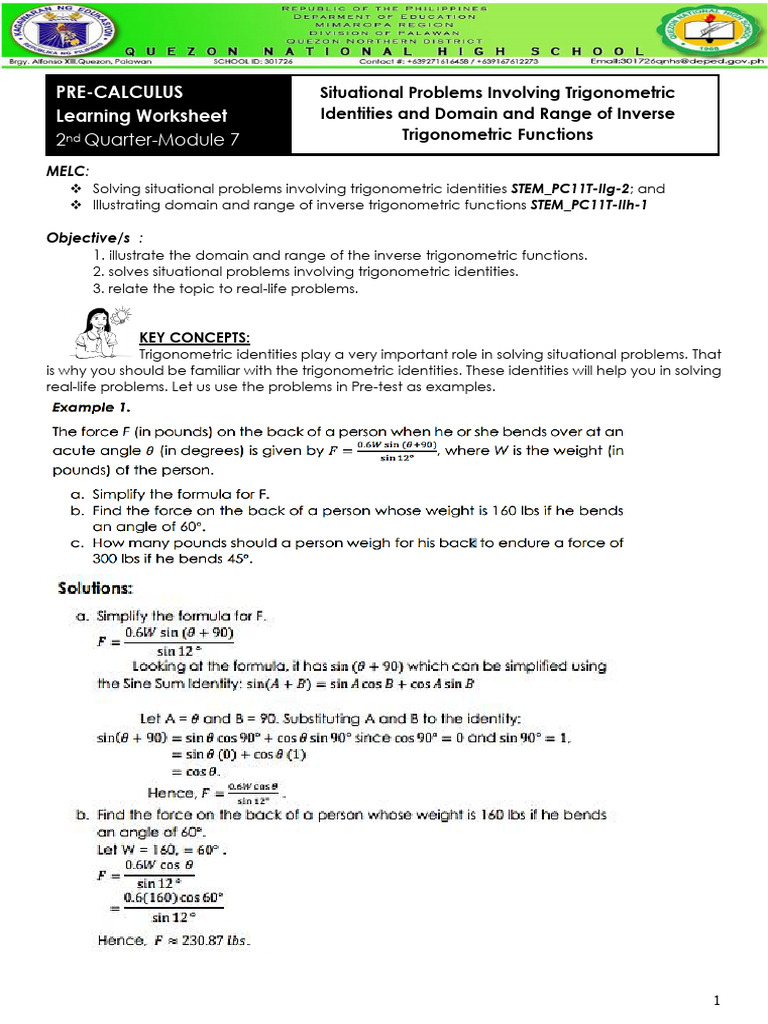 Learning Worksheet Q2 Module 7 PDF