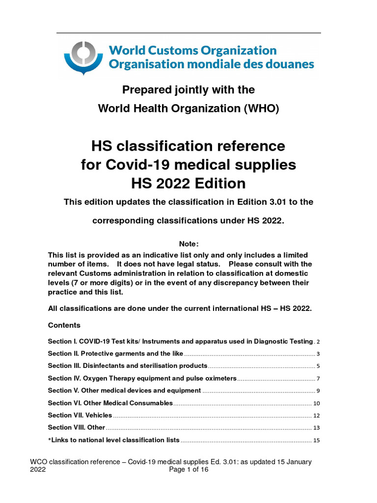 Hs Classification Refece Edition 3 en PDF Textiles Equipment
