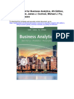 Solution Manual For Business Analytics 4th Edition Jeffrey D Camm James J Cochran Michael J Fry Jeffrey W Ohlmann
