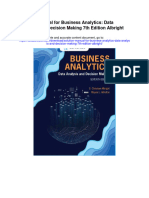 Solution Manual For Business Analytics Data Analysis and Decision Making 7th Edition Albright